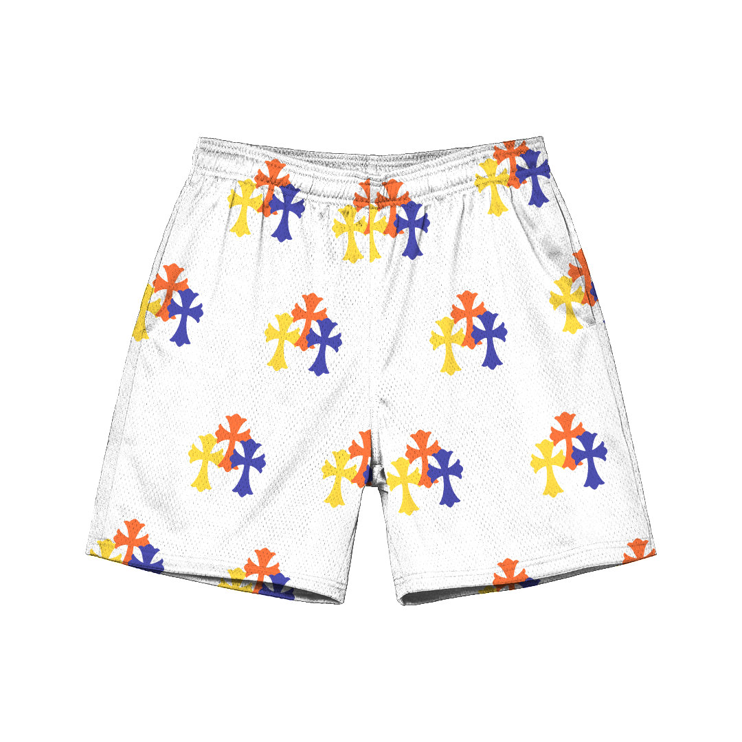 COLORED CREST MESH SHORTS