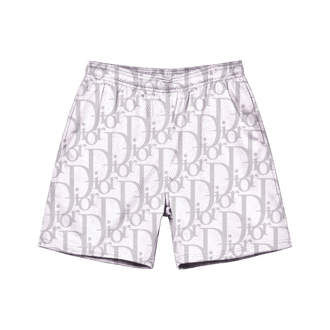 WHITE X GREY DECO MESH SHORTS