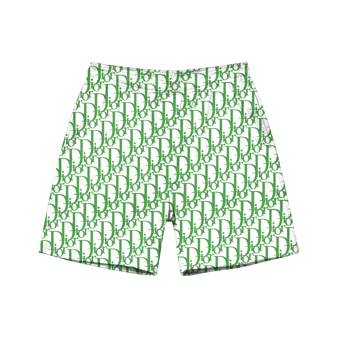 GREEN DECO MESH SHORTS