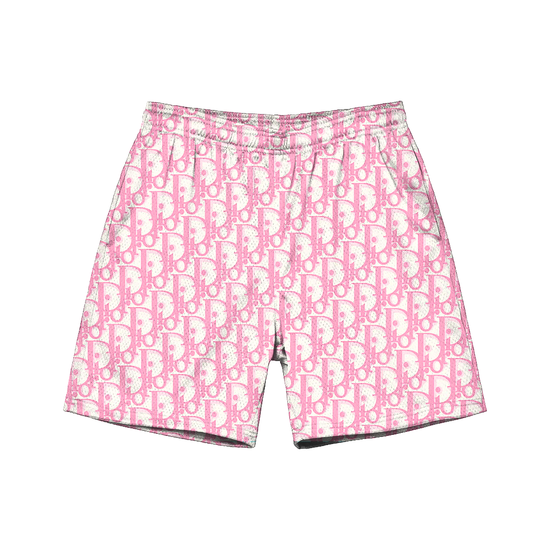 PINK DECO MESH SHORTS