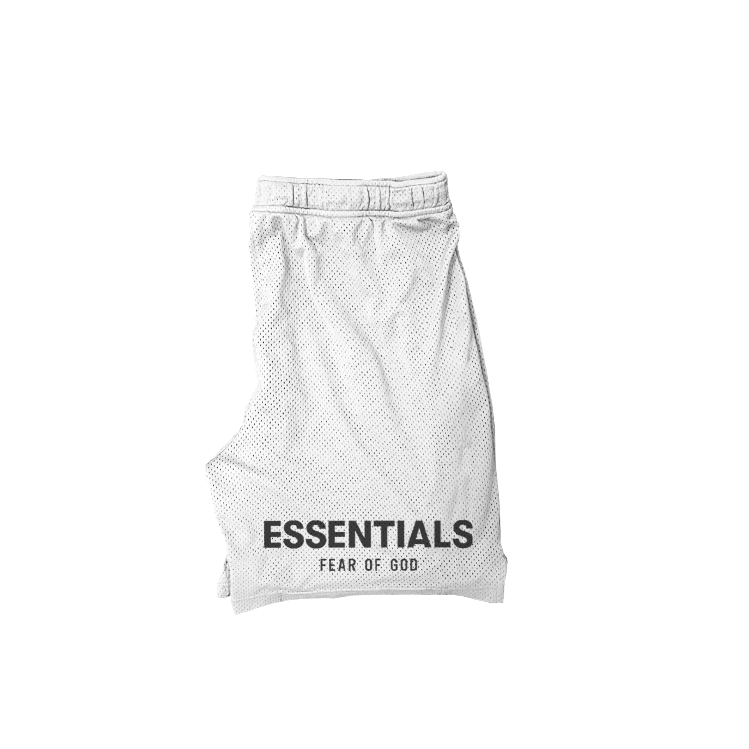 GRAY LETTERED BASIC MESH SHORTS